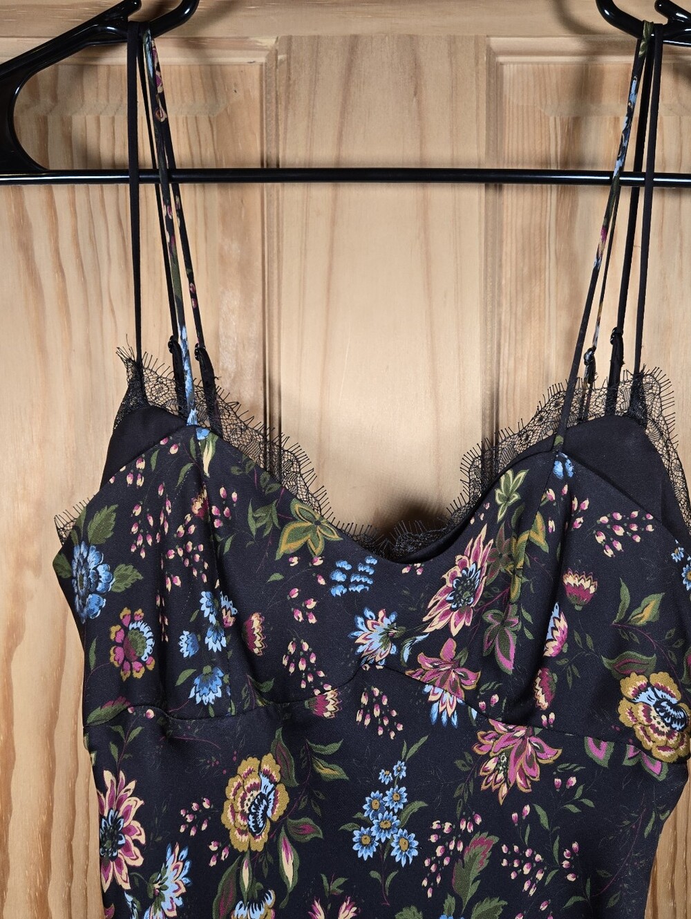 Veronica Beard Bixie Stretch-Silk Slip Dress Floral Black Multi Side Zip Size 2